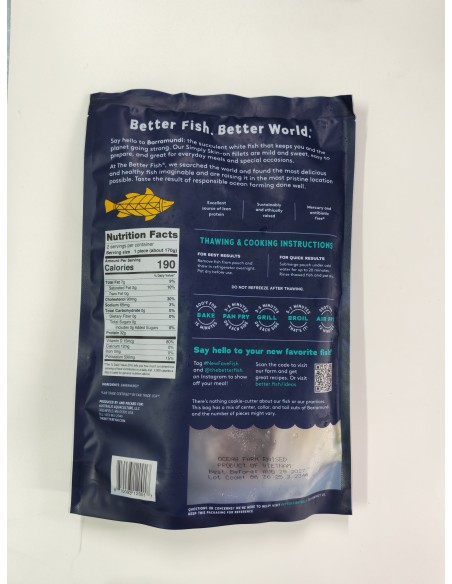 The Better Fish Barramundi Fillet Skin On and Boneless 340g