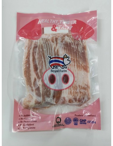 Thai Hormones Free Pork Belly Thin Slices Skin Off 300g