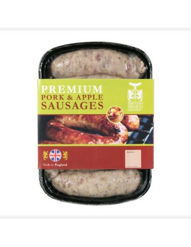 UK British Premium Natural Skin Pork & Apple Sausage (6 pcs)